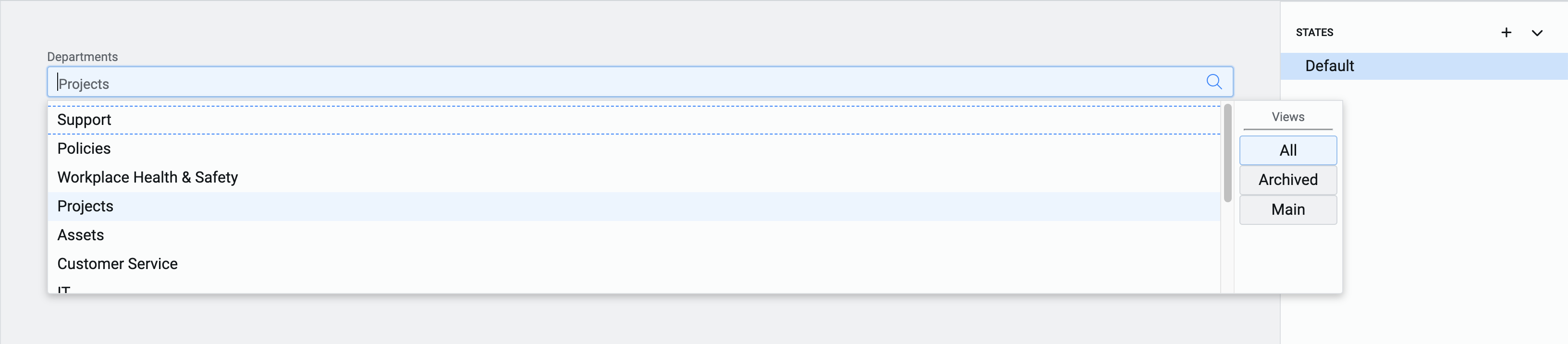 Image showing Primary Lookup having names of departments