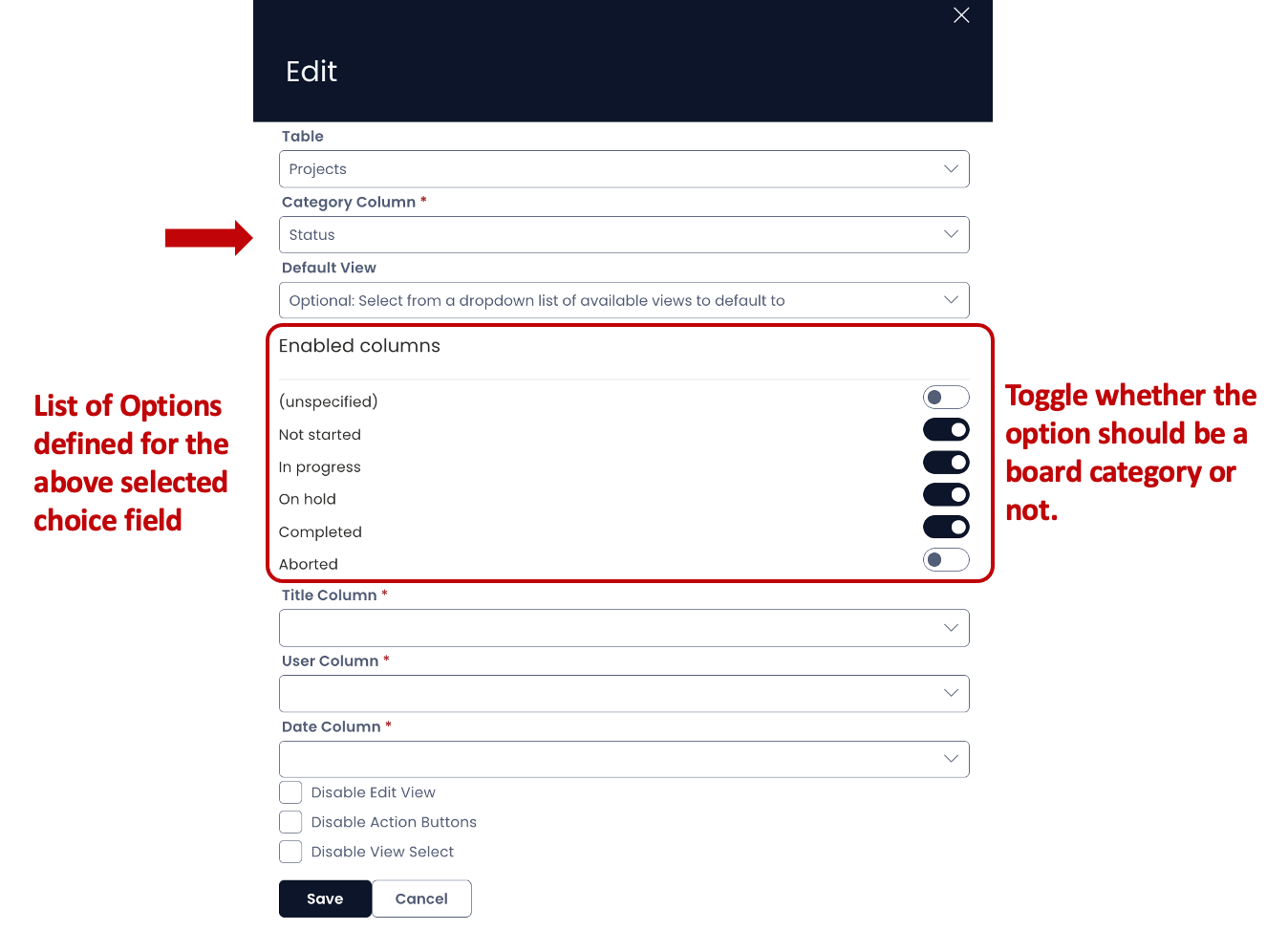 Option Board Fill In Kanban Board | Rapid Platform Docs