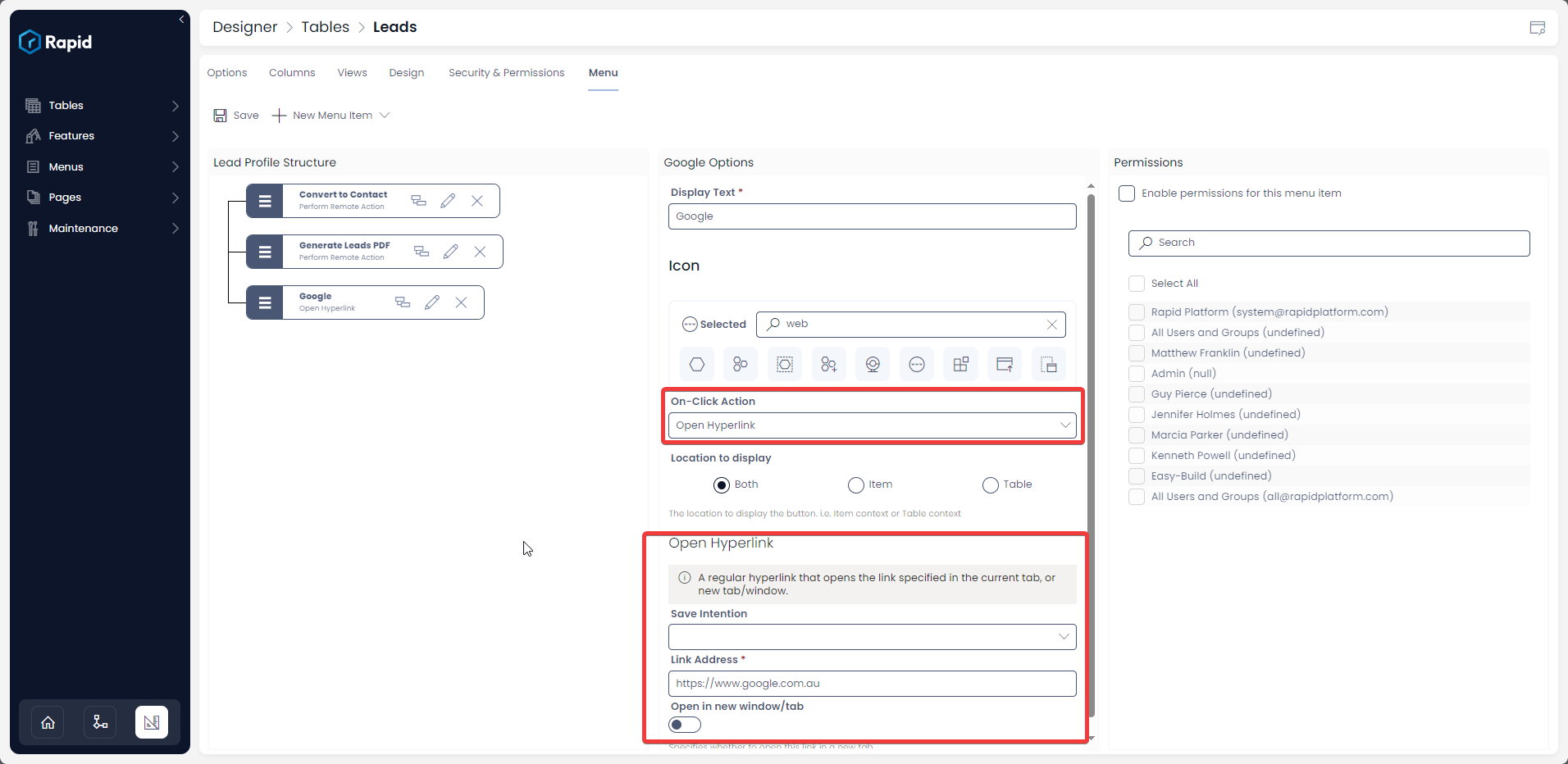 How to configure a Menu button in a command bar | Rapid Platform Docs
