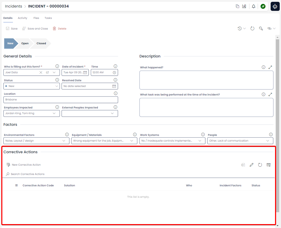 Corrective Actions | Rapid Platform Docs