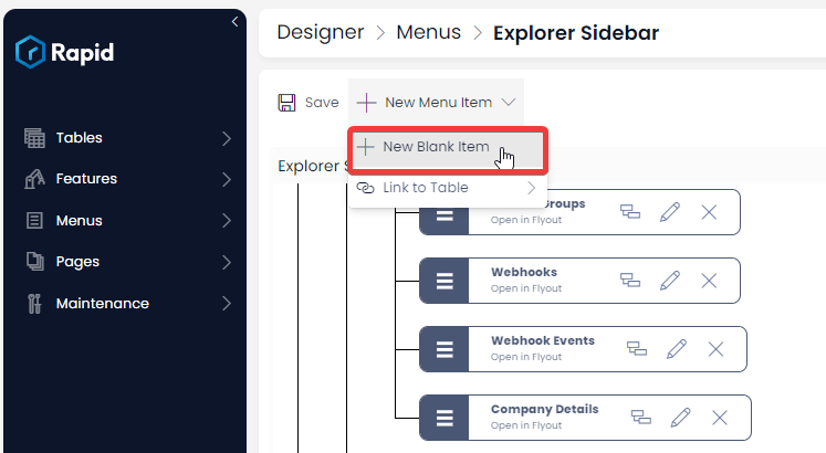 Open in Fly-out | Rapid Platform Docs