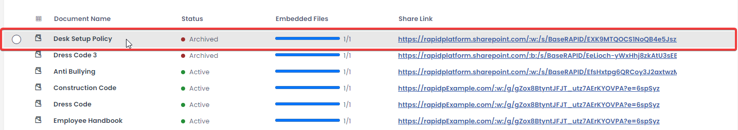 Viewing Data Using Tables | Rapid Platform Docs