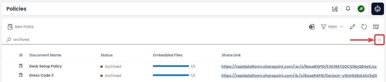 Viewing Data Using Tables | Rapid Platform Docs