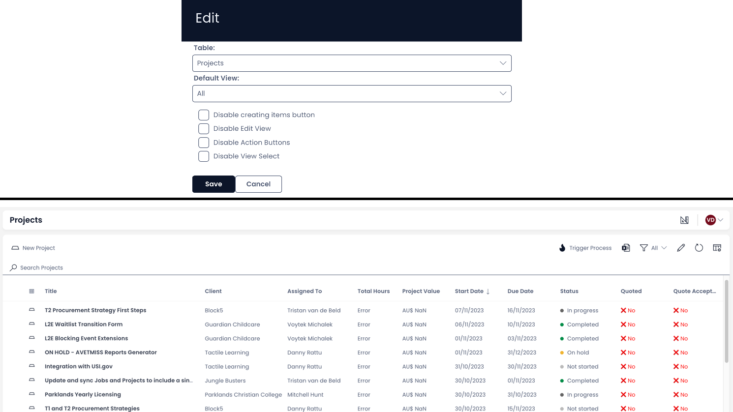 Data Table | Rapid Platform Docs