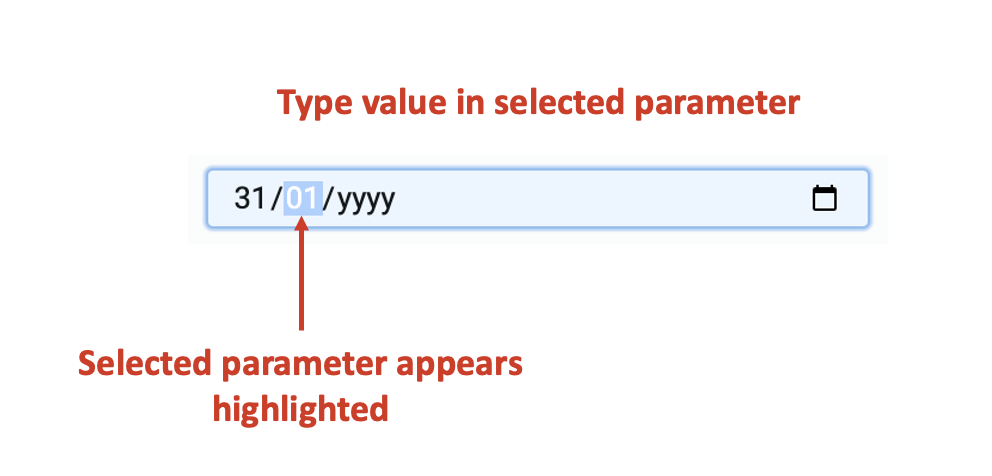Image showing manual setting of default value date field