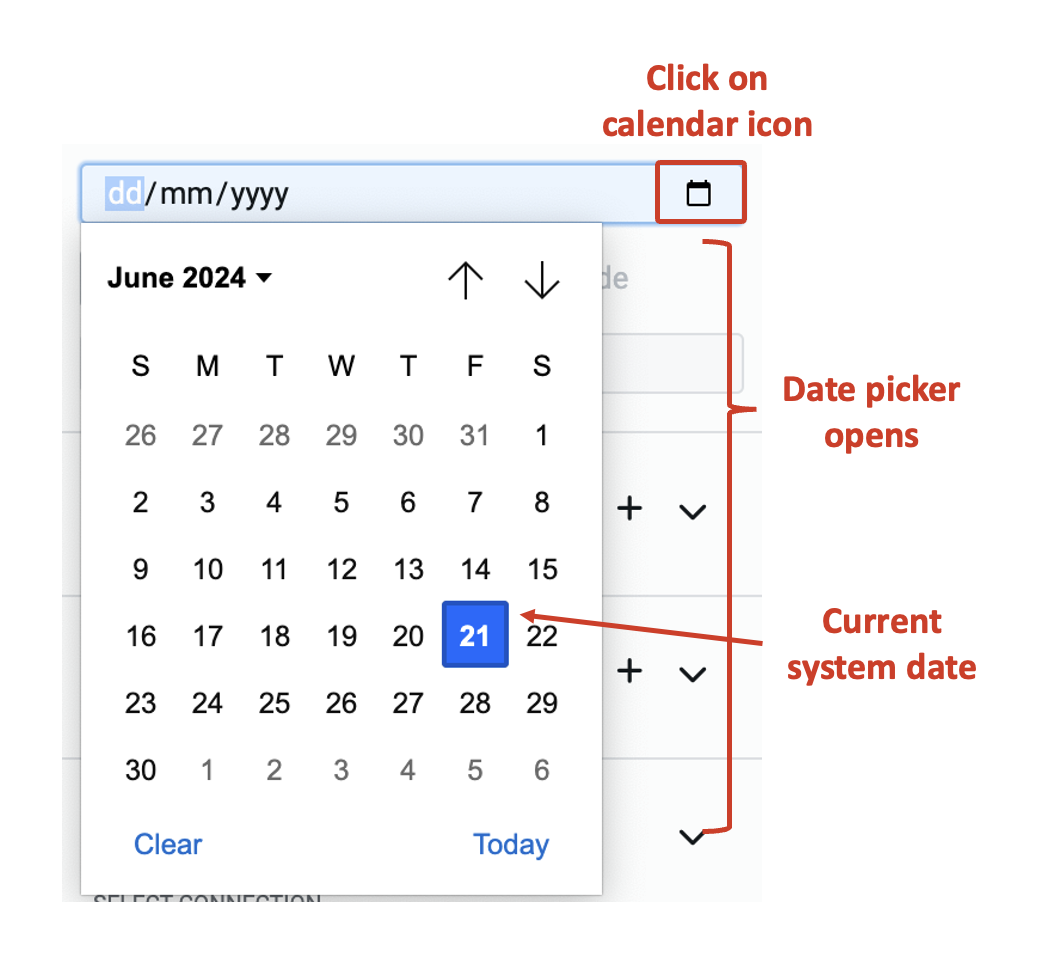 Image showing setting default value to date field using date picker