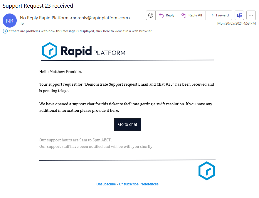 Rapid Platform Support | Rapid Platform Docs
