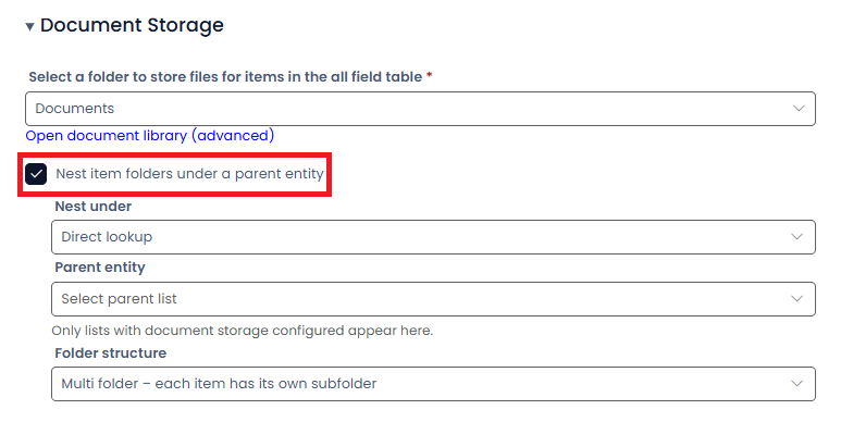 Enable Folder Nesting
