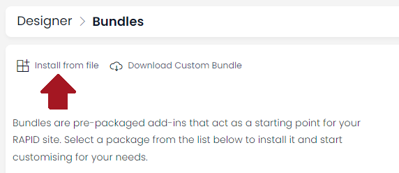 Bundle Installation | Rapid Platform Docs