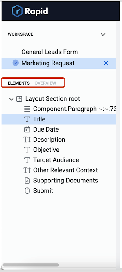 Overview Tab | Rapid Platform Docs
