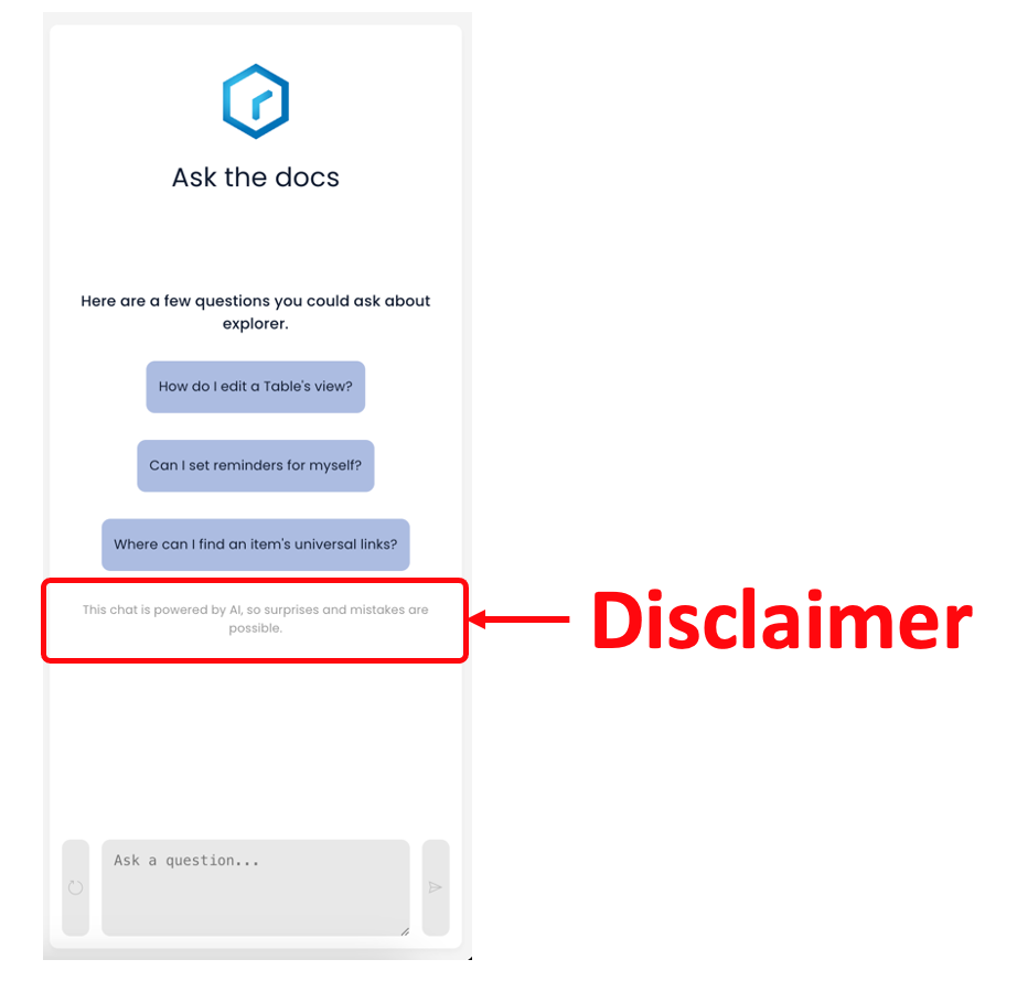 Image showing disclaimer in Rapido Interface