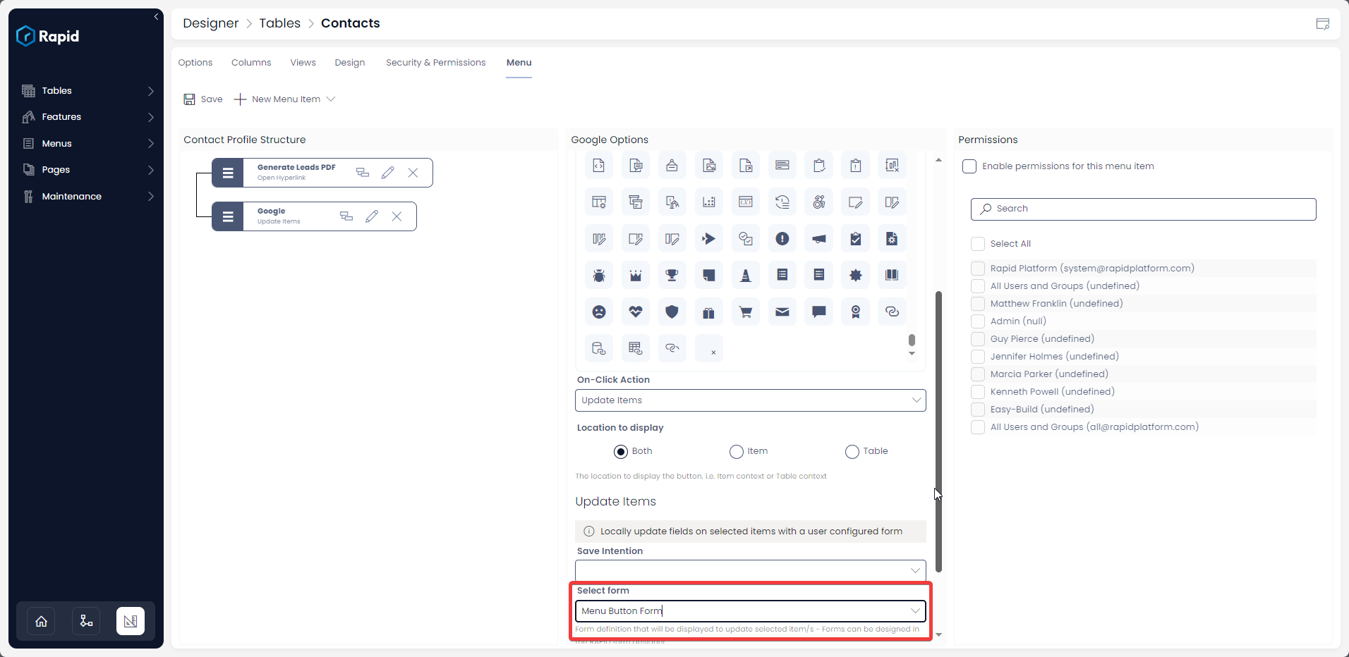 Update Items Update items | Rapid Platform Docs