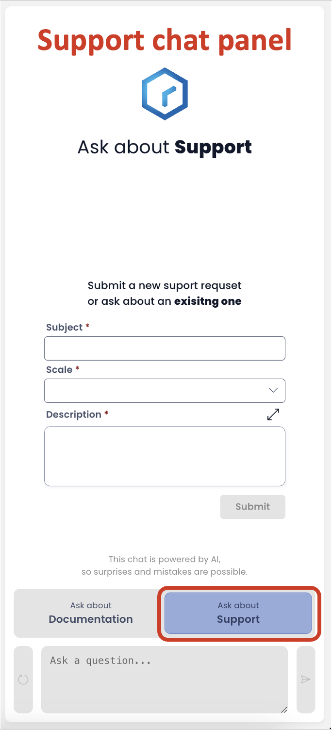Image showing Support Chatbot panel